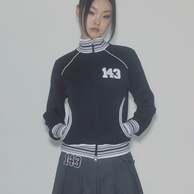 스컬프터 스트라이프 트랙 집업 블랙