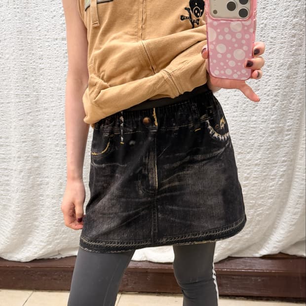 Printing mini skirt