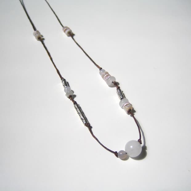 clear white silver-cross necklace 목걸이
