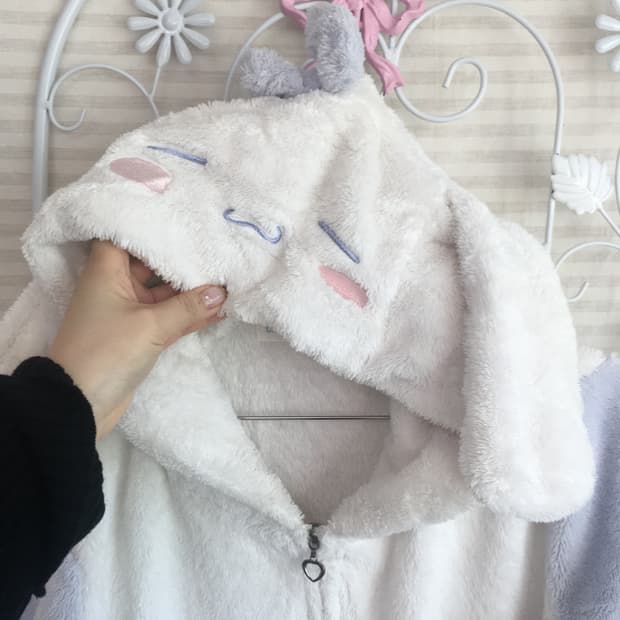 jpn vintage 시나몬 롤 폼폼 후드 집업 갸루 펑키