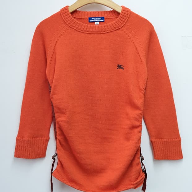BURBERRY - orange side lace-up knit