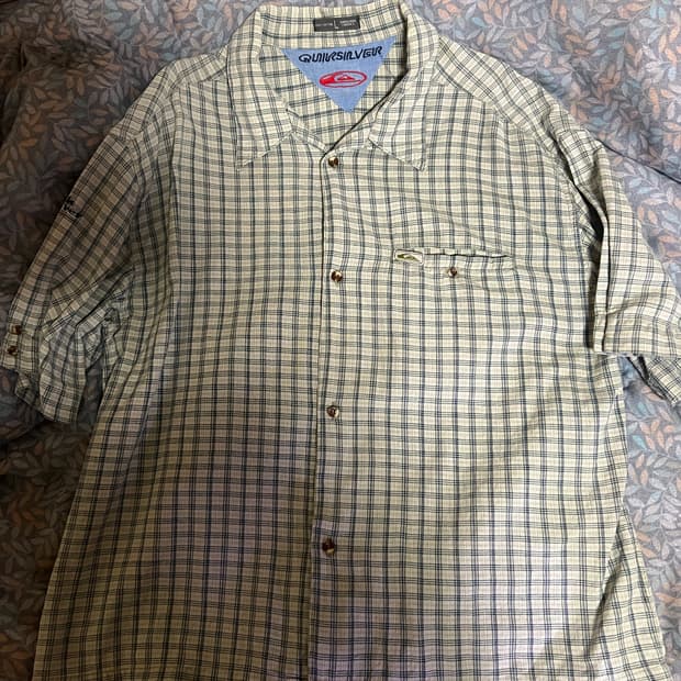 빈티지 90s 퀵실버 크롭 체크셔츠