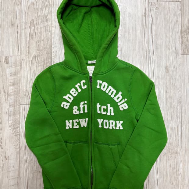 아베크롬비 딱붙핏 후드집업 그린 