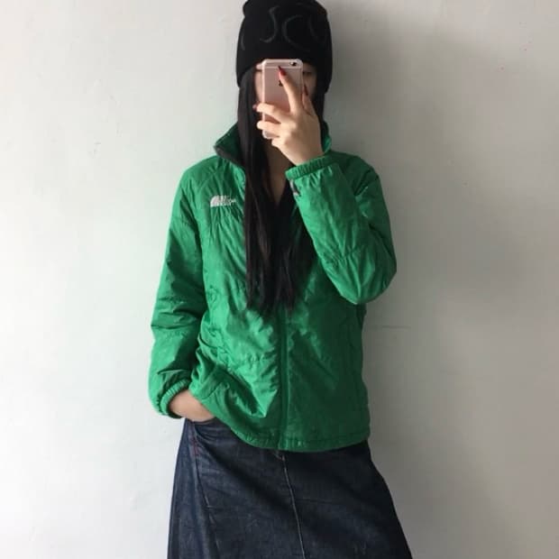노스페이스 자수 경량패딩