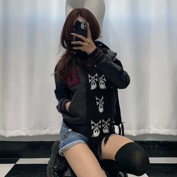 🎸DIESEL 레더 바시티 자켓🎸