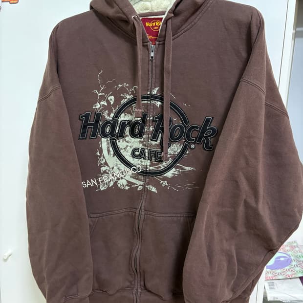 하드락카페 브라운 후드집업