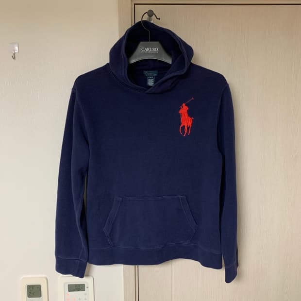 폴로 빅포니 후드티 네이비 