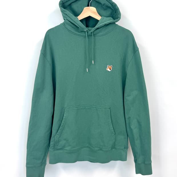MAISON KITSUNE 메종키츠네 그린 에메랄드 컬러 후드 스웻셔츠 