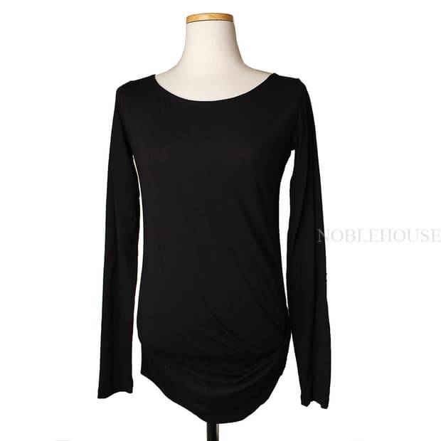 띠어리 블랙 드레이프 티셔츠(55)