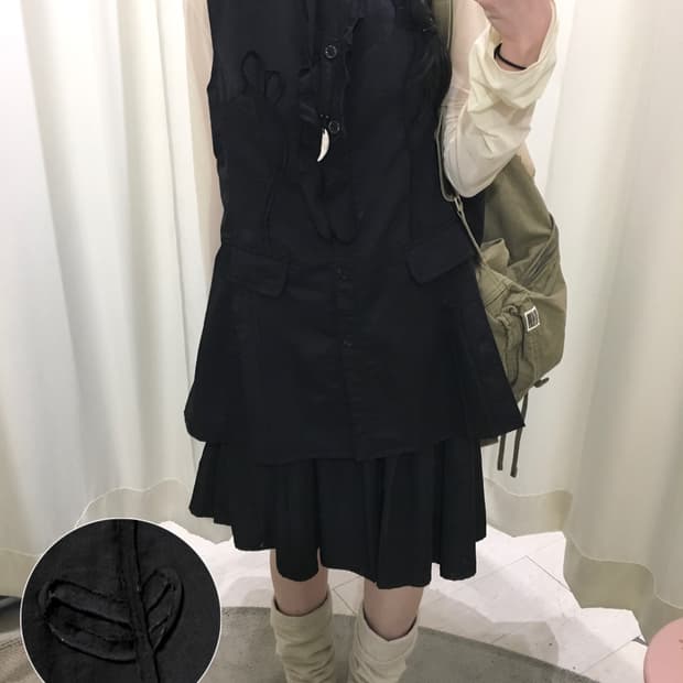 ruffle detail utility vest