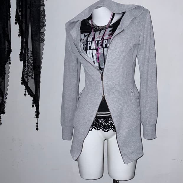 00s 시부야 레터링 무채색 갸루 3pcs (그레이/핫핑크/스트라이프)