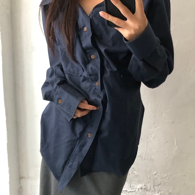 Vivienne Westwood 비비안웨스트우드 맨 네이비 언발 셔츠