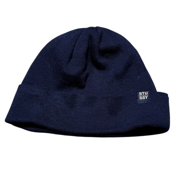 스투시 네이비 기본 비니