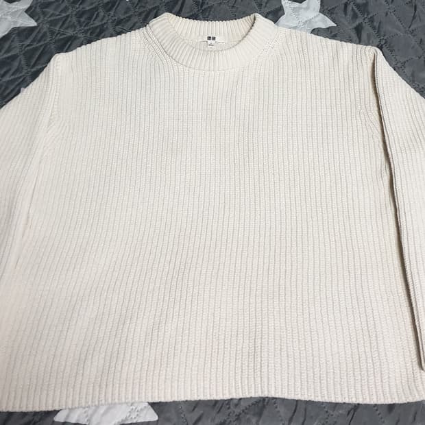 (일본판)유니클로 미니케이블 니트 스웨터 아이보리 (L)