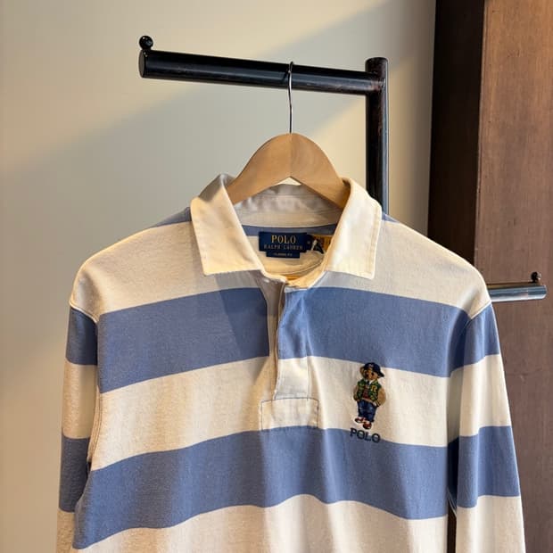16346 - 폴로 랄프로렌 스트라이프 베어 럭비티 