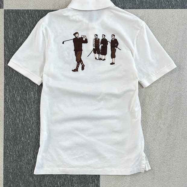 폴로 골프 빅로고 화이트 카라 티셔츠 