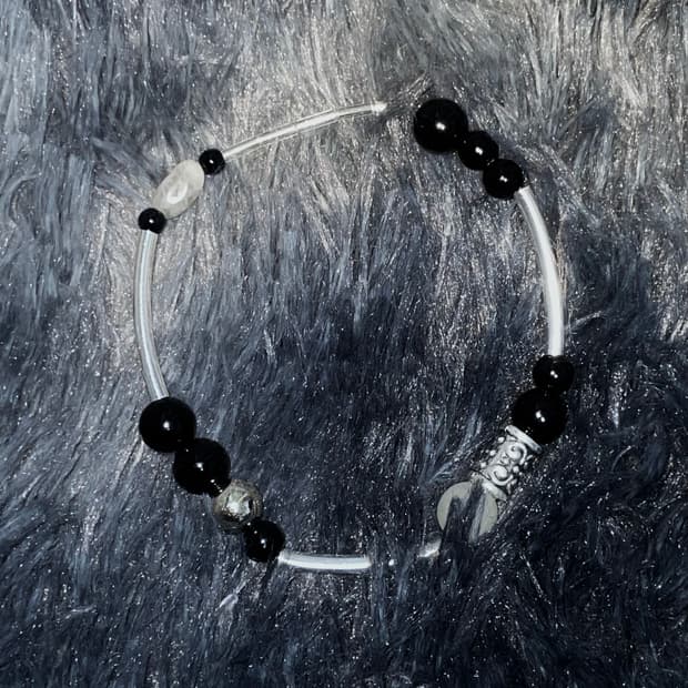 black, silver beads jewerly