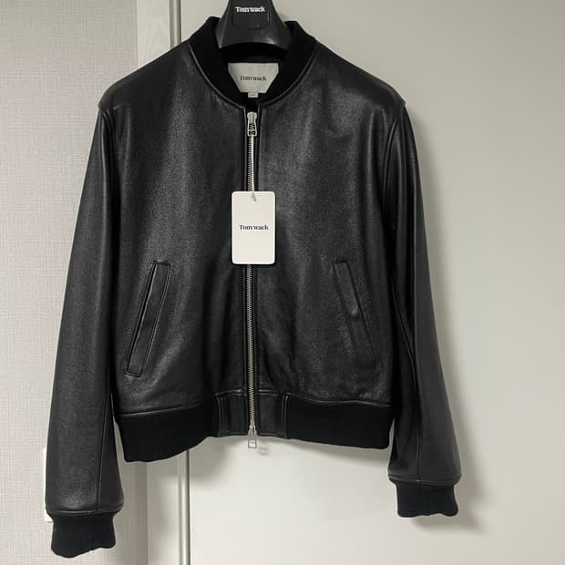 토니웩 그레인 레더 블루종 봄버 자켓