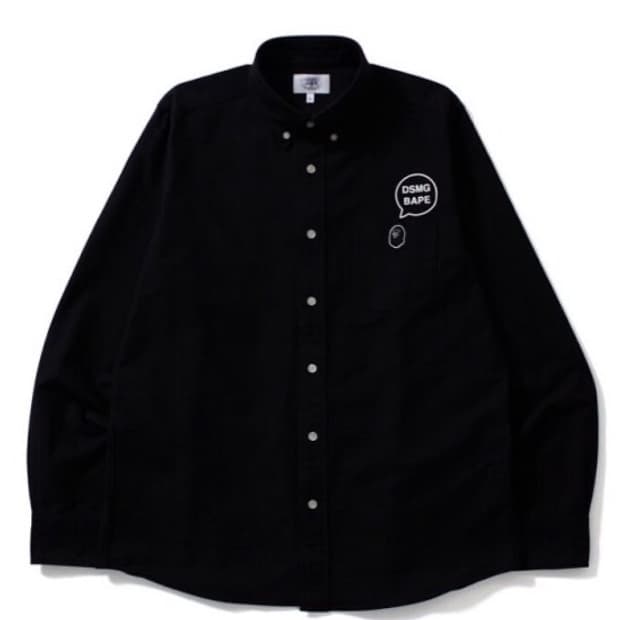 BAPE x DSMG 옥스퍼드 BD 셔츠 블랙