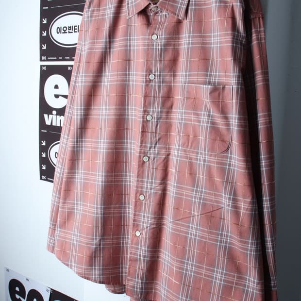 (L-XL) 발루트 셔츠 남방 체크 레드 아메카지 2사이즈-H33612
