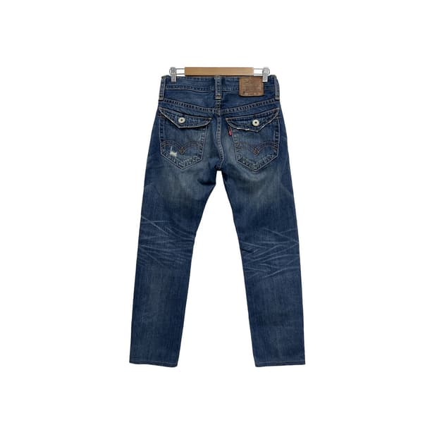 리바이스 523 스트레이트 빈티지 워싱 데미지 데님 팬츠