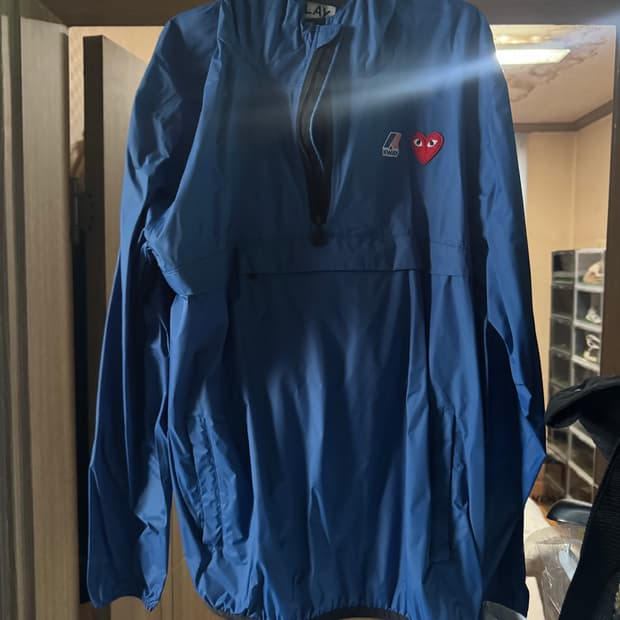 플레이 꼼데가르송 x 까웨 하프 집 자켓 블루 XL