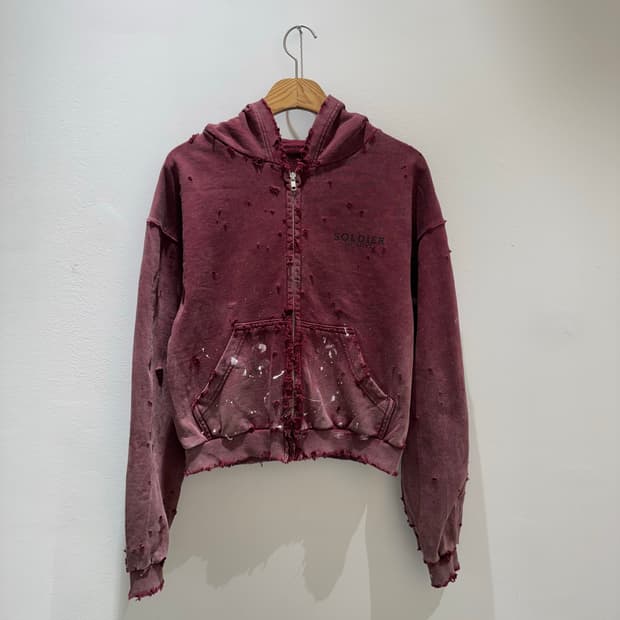 빈티지 크롭 후드집업(여성)