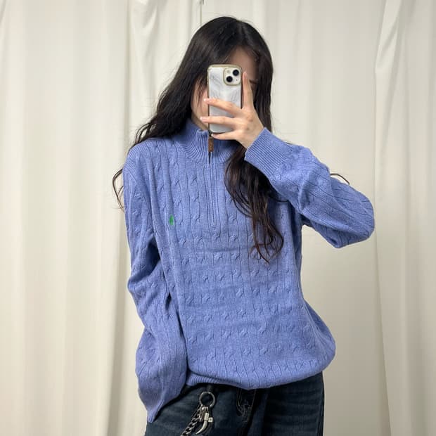 Polo Ralph Lauren lavender cable-knit