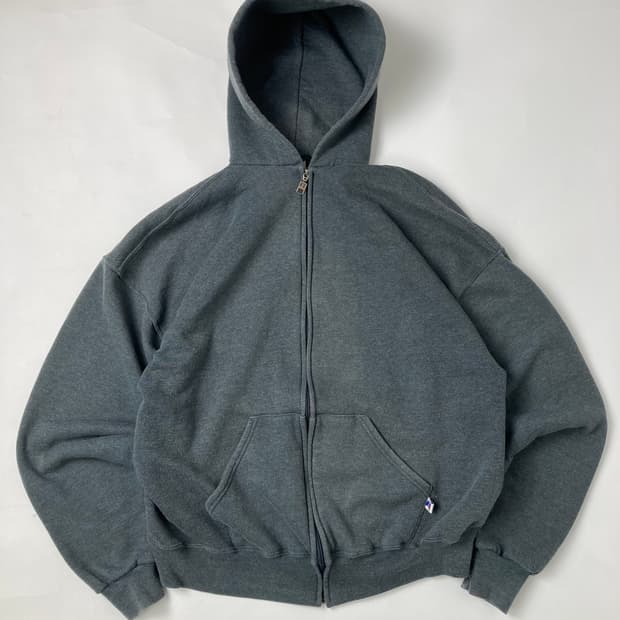 90s Russell Zip Up Hoodie (charcoal)