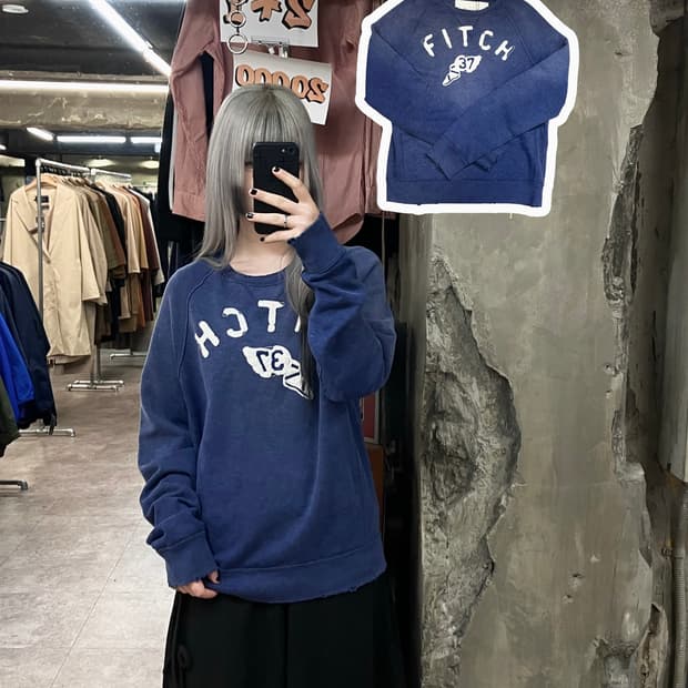 아베크롬비 맨투맨 네이비 L #csz3298