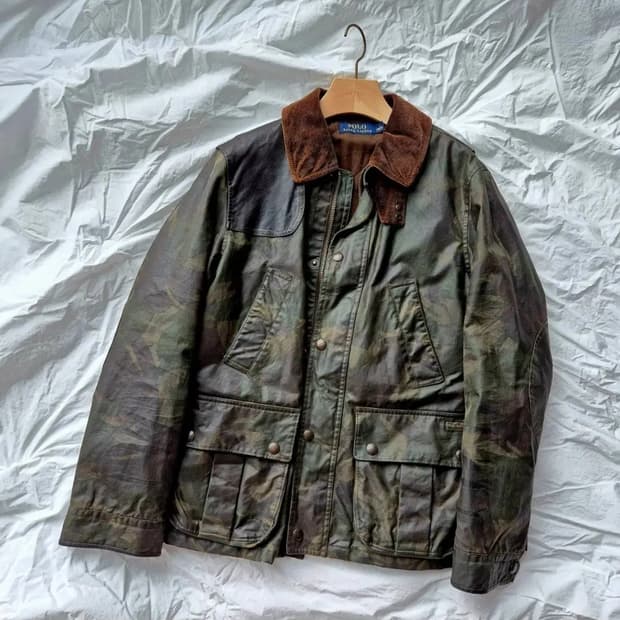 급매! 랄프로렌 왁스 카모 자켓s사이즈(내피미포함