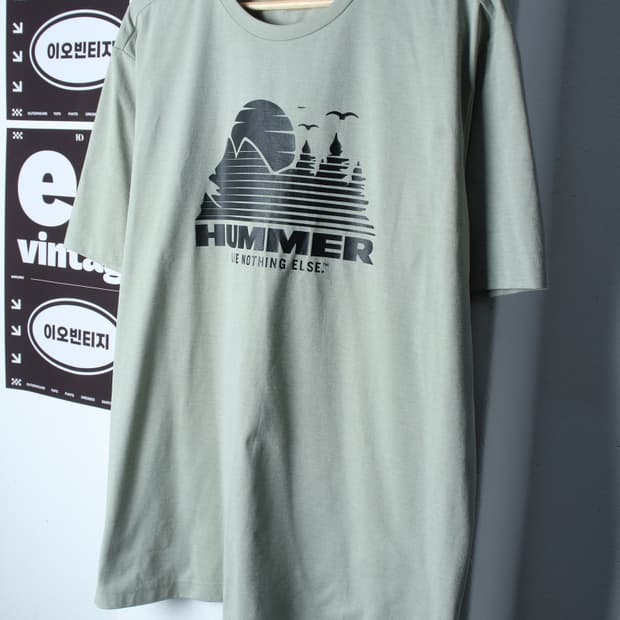 (2XL-3XL) 험머 반팔 티셔츠 빅사이즈 기능성 연그린-H35093