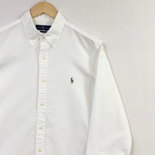 L 폴로 옥스포드 화이트 셔츠