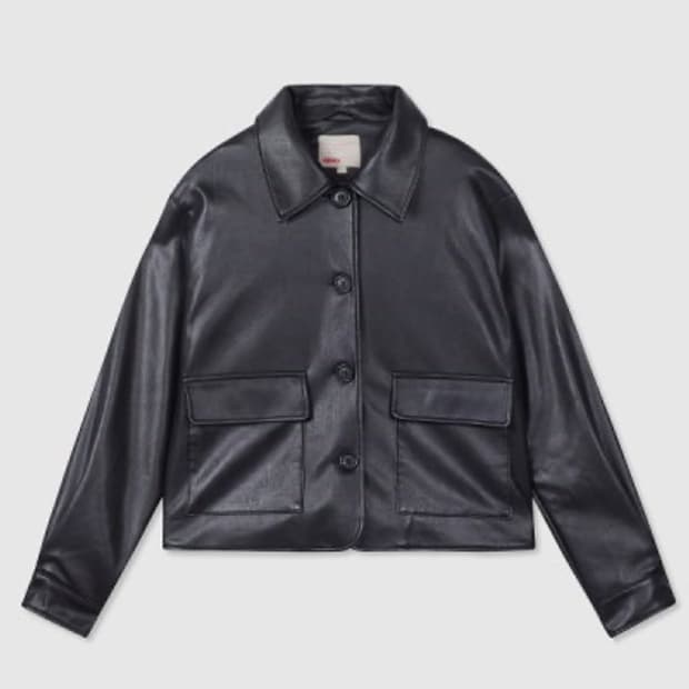 스파오 에코 레더 자켓 블랙 M
