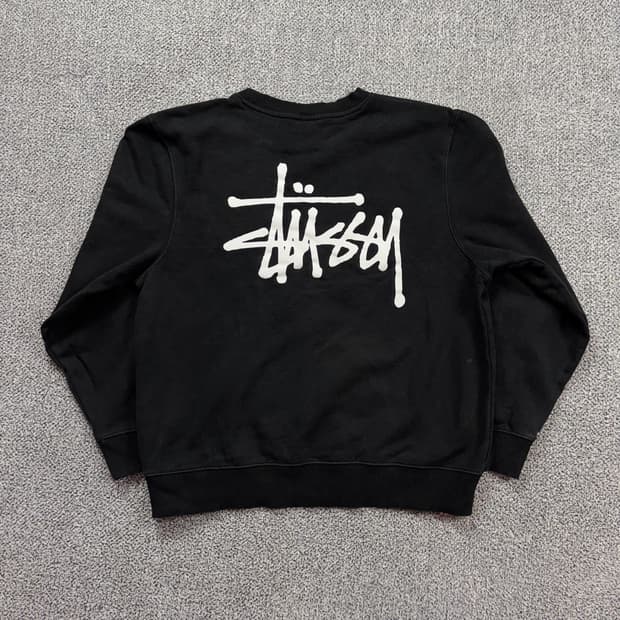 스투시 베이직 빅로고 블랙 맨투맨