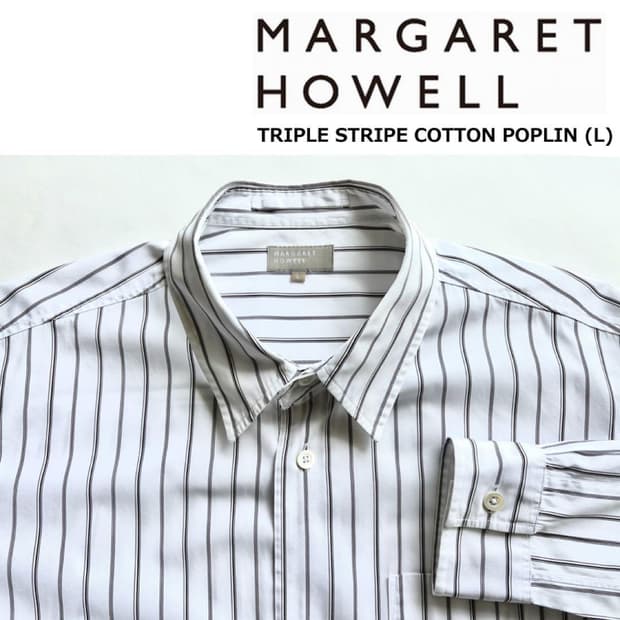 마가렛 호웰 포플린 스트라이프 셔츠