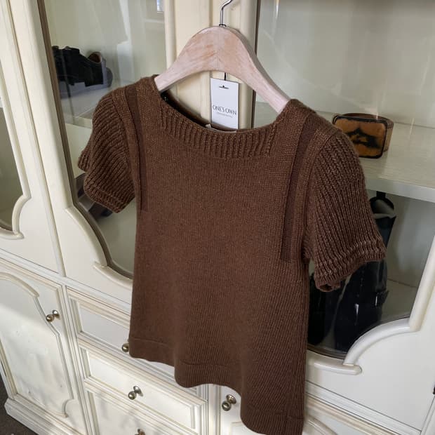 vintage wool blended short sleeve knit