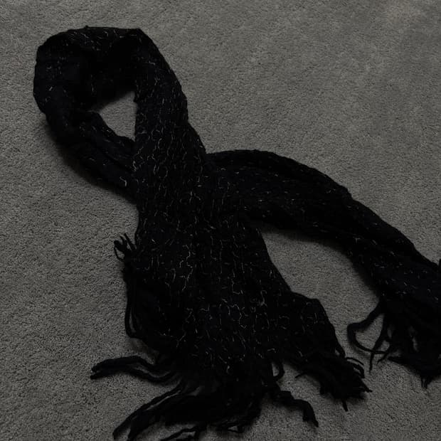 Vintage v-kei punk mood black scarf