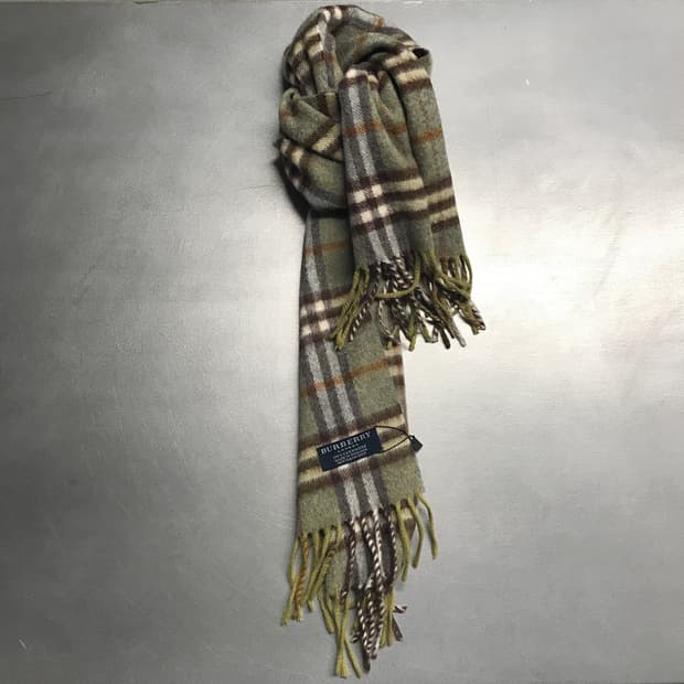 버버리 정품 캐시미어 머플러 그린