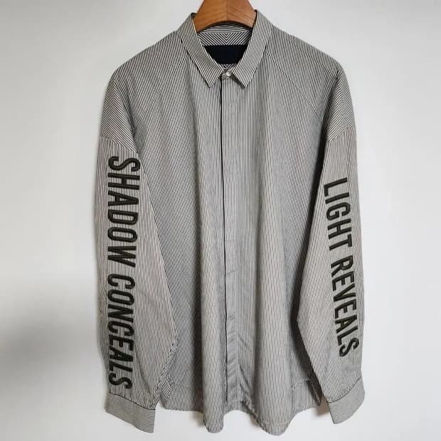 준지 JUUN.J 소매 레터링 스트라이츠 셔츠 44 (105)