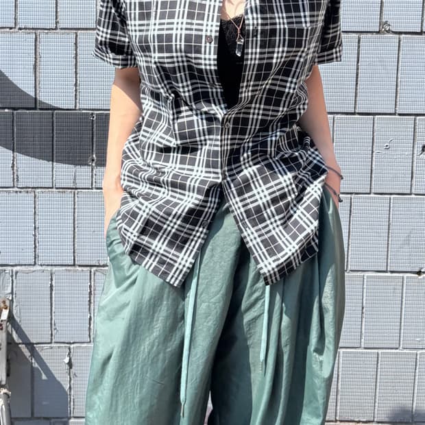 BURBERRY 체크 반팔 셔츠 