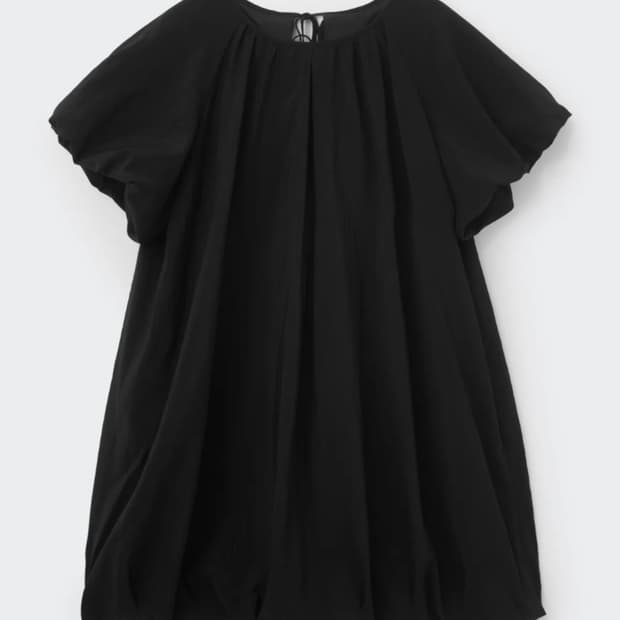 COSMOSS VOLUME MINI DRESS BLACK