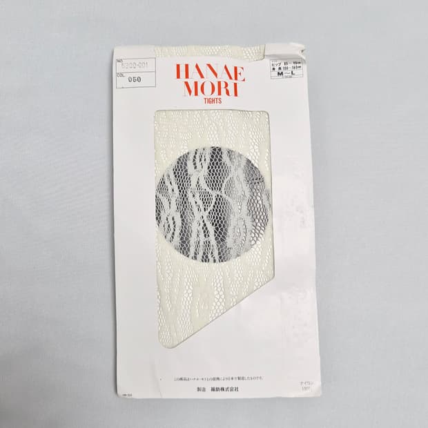 HANAE MORI 화이트 플라워 레이스 팬티스타킹