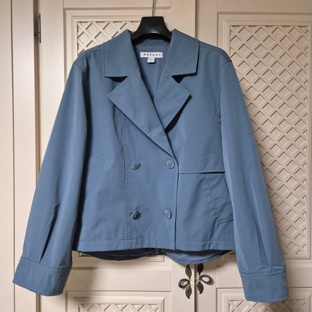 모르간 더블 버튼 숏트렌치 자켓