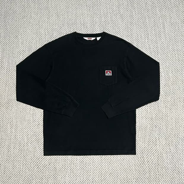 [L] Ben davis 벤 데이비스 블랙 포켓 긴팔티