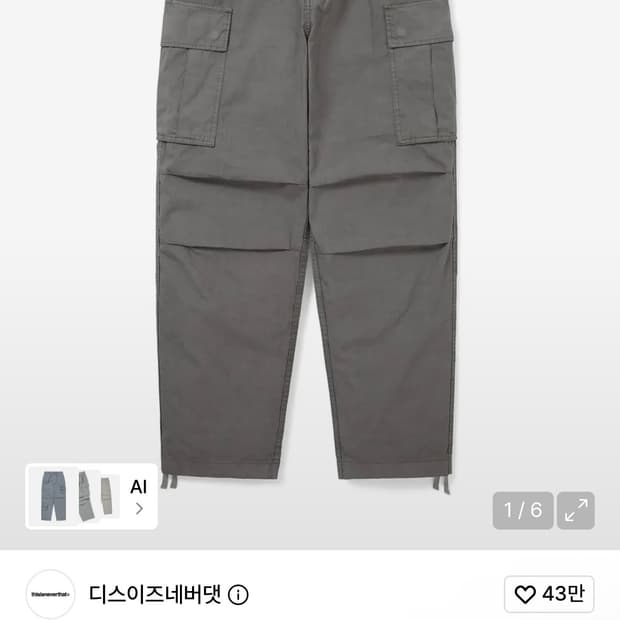 디스이즈네버댓 오버다잉 카고팬츠