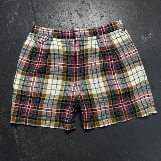 32 폴로 린넨 체크 반바지 