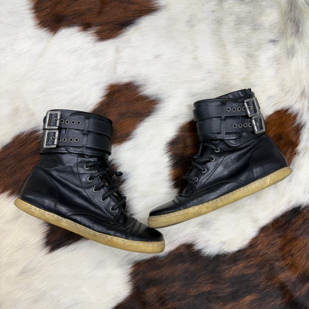 올 세인츠 더블벨트 더티솔 레더 하이탑