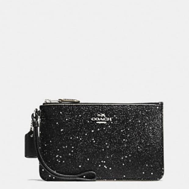 코치 글리터 파우치 (블랙)