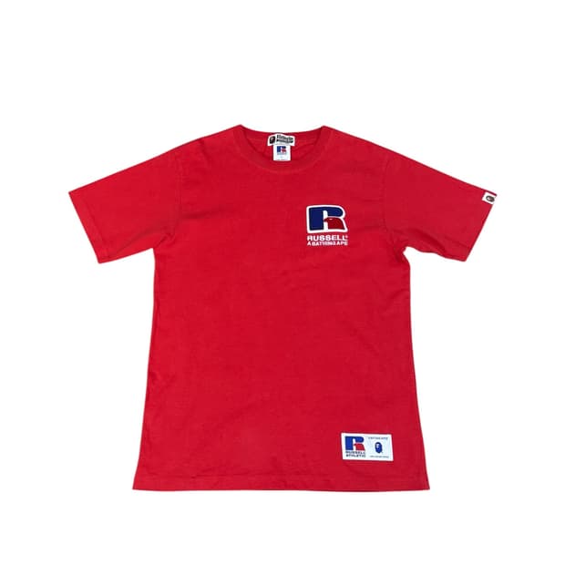 베이프x러셀 콜라보 반팔 레드 L